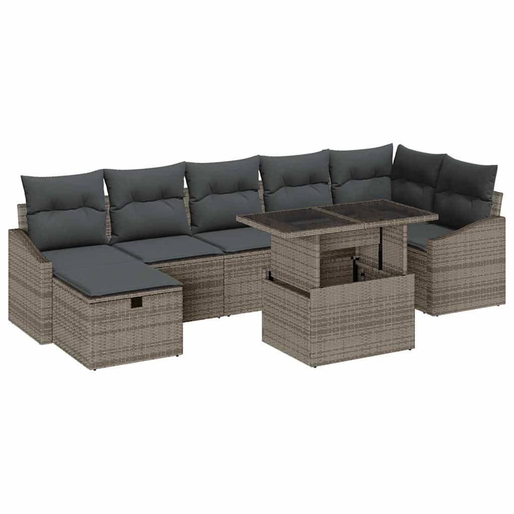 Vidaxl - Ensemble de canapé de jardin avec coussin 8 pcs Gris Poly rotin vidaXL 3359846 - Image 2