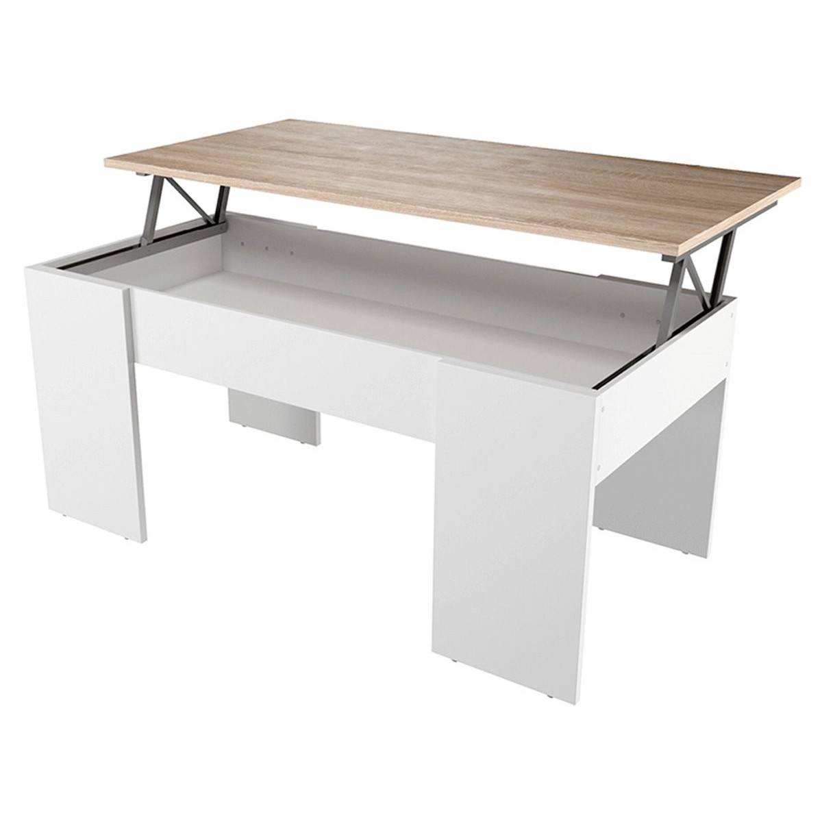 Table Basse Plateau Relevable "Arkh" 100cm Naturel - Image 2