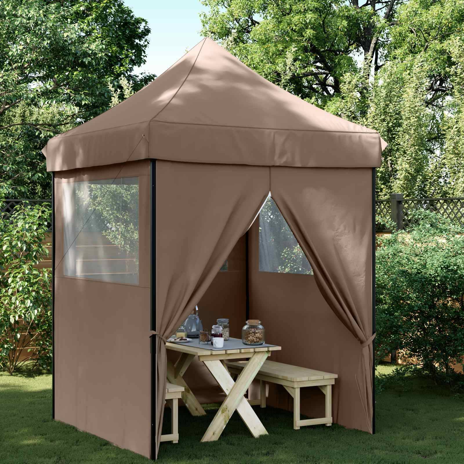 ComfortXL - Tente de réception pliante tissu oxford jardin événement réglable 2x2m marron - ComfortXL Outdoor Living - Image 1