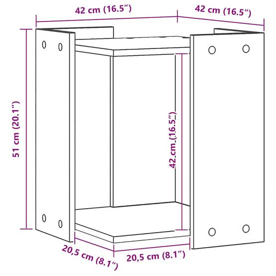 Vidaxl - Meuble de bac à litière pour chat chêne artisanal 42x42x51 cm vidaXL 857750 - Image 3