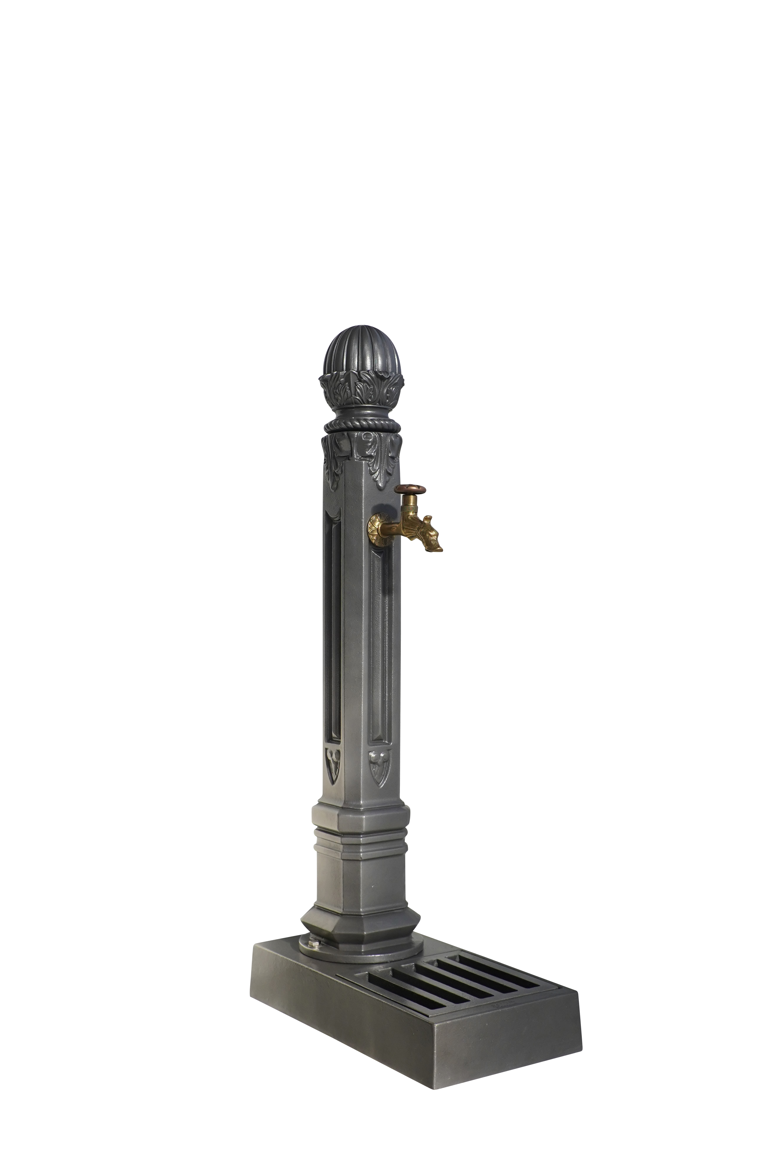 Fontaine borne griffon avec vasque gris 4111 avec robinet colvert Dommartin H. 110cm X L. 51cm - Image 1