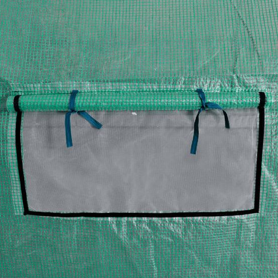 Serre Tunnel Jardin Acier PE 18m² Protection Cultures 8 Fenêtres Vert - ComfortXL Outdoor Living - Image 4