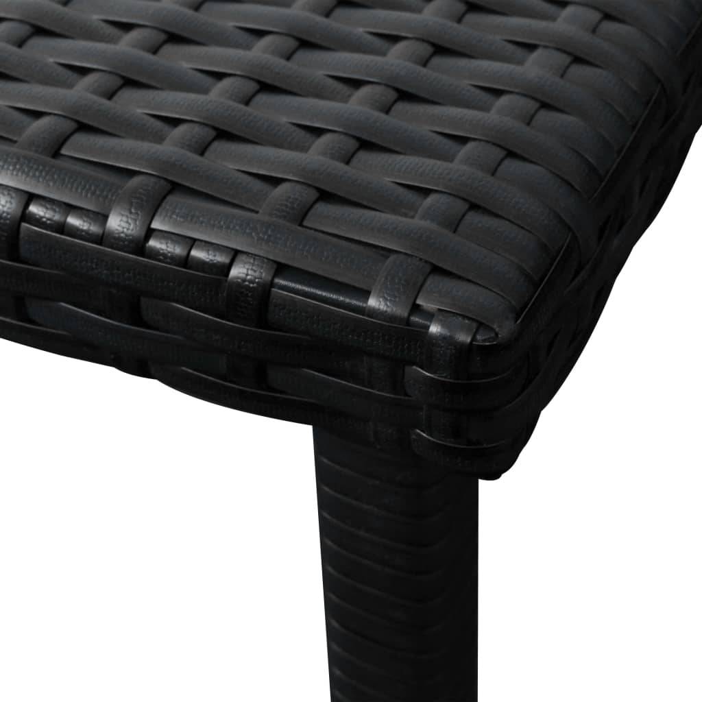 Helloshop26 - Lot de 2 transats chaise longue bain de soleil lit de jardin terrasse meuble d'extérieur avec table résine tressée noir - Image 8