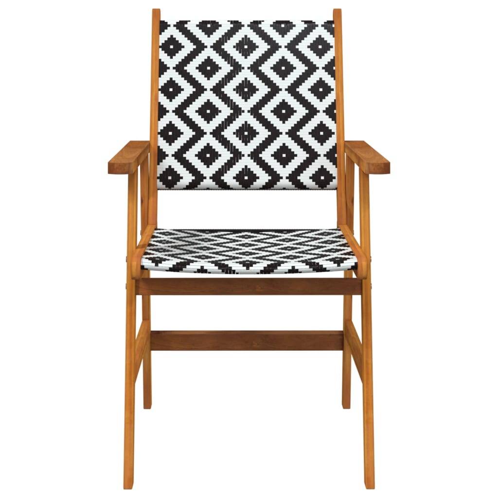 Chaises de jardin bois d'acacia et résine tressée naturel 56 x 62 x 92 cm - PANGIVO - Image 4