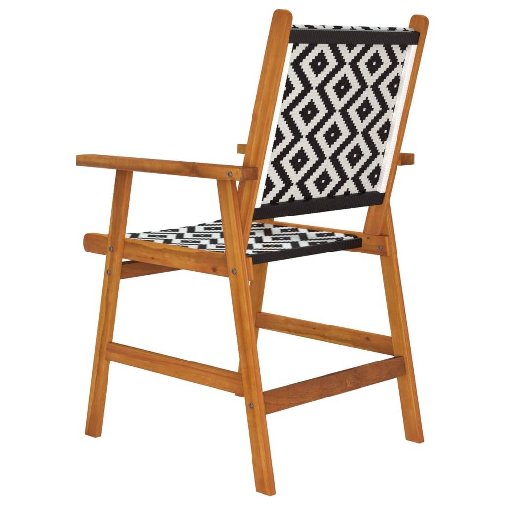 Chaises de jardin bois d'acacia et résine tressée naturel 56 x 62 x 92 cm - PANGIVO - Image 6