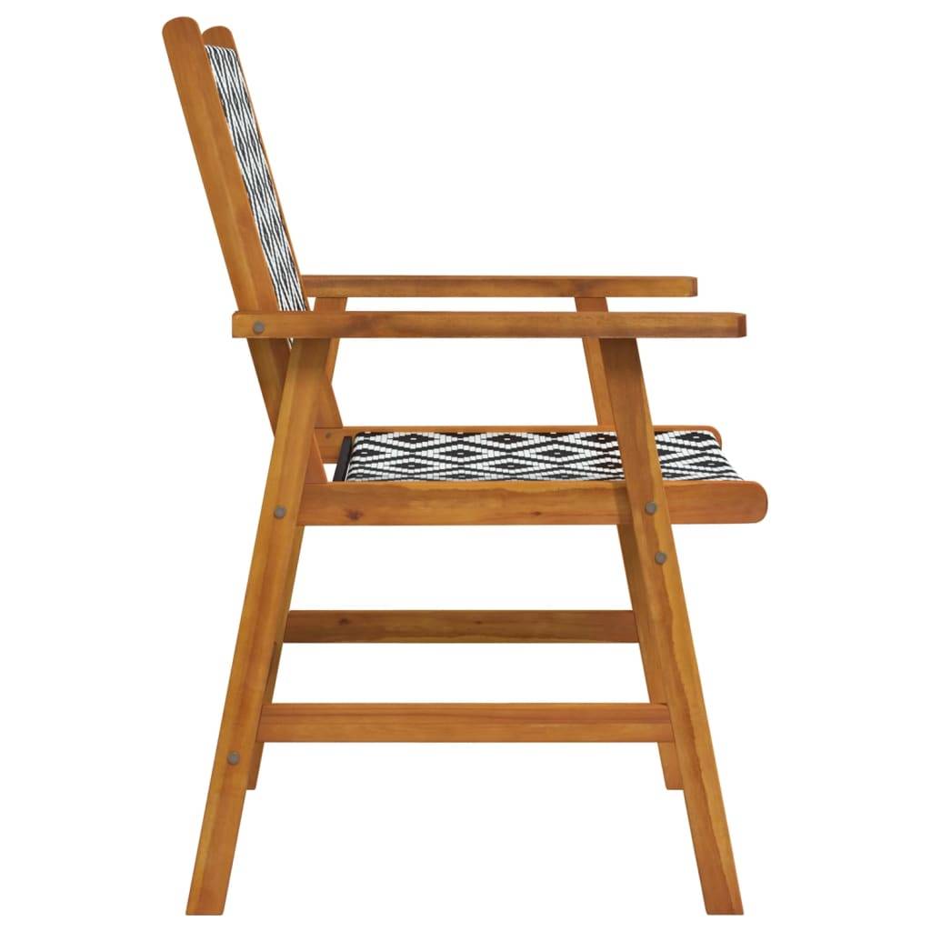 Chaises de jardin bois d'acacia et résine tressée naturel 56 x 62 x 92 cm - PANGIVO - Image 5