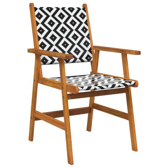 Chaises de jardin bois d'acacia et résine tressée naturel 56 x 62 x 92 cm - PANGIVO - Image 3