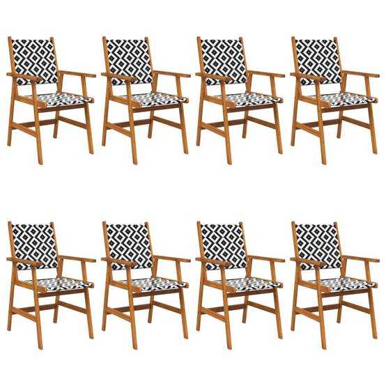 Chaises de jardin bois d'acacia et résine tressée naturel 56 x 62 x 92 cm - PANGIVO - Image 2