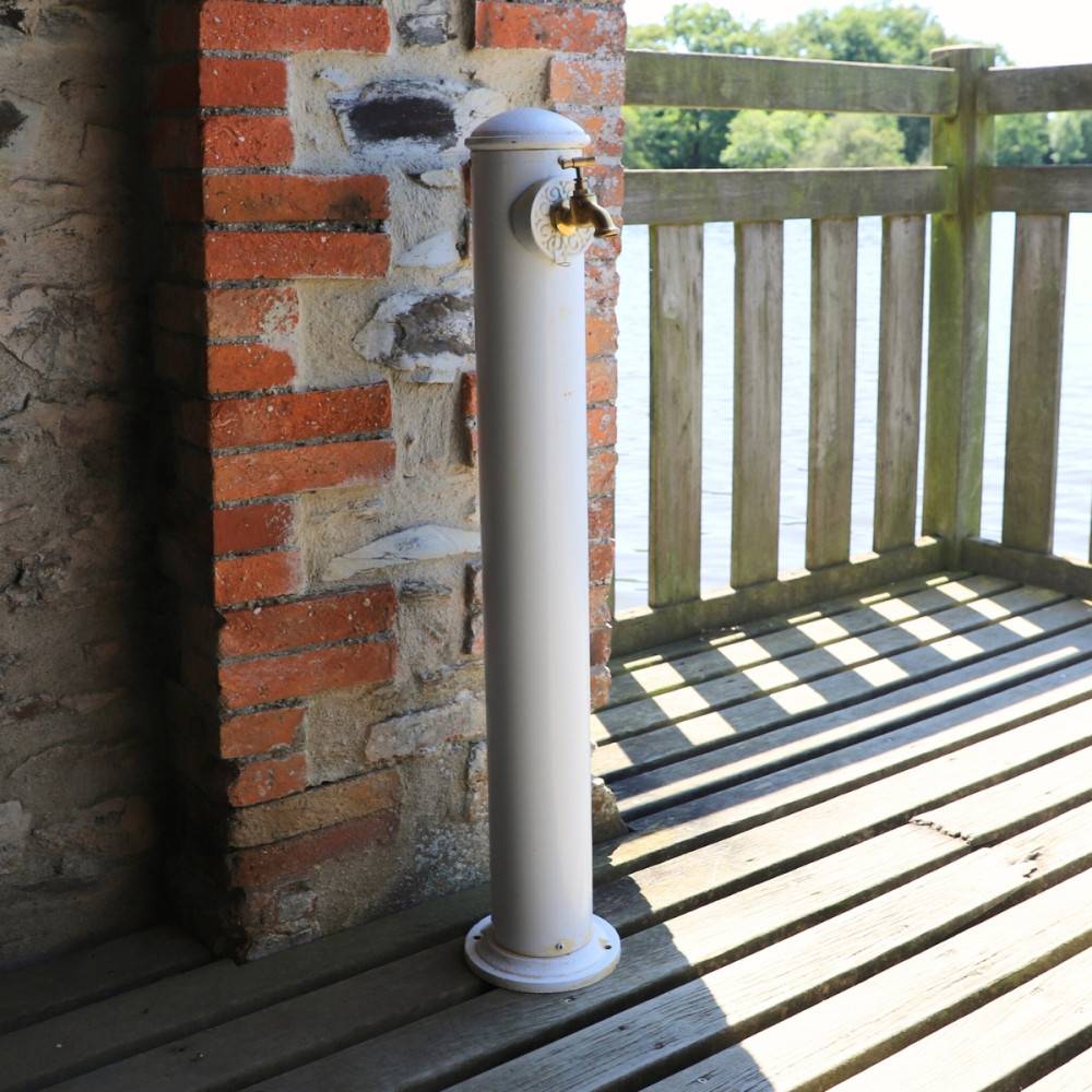 Chemin De Campagne - Fontaine de jardin extérieur en fonte blanche Ø18 x 90 cm Chemin de campagne - Image 2