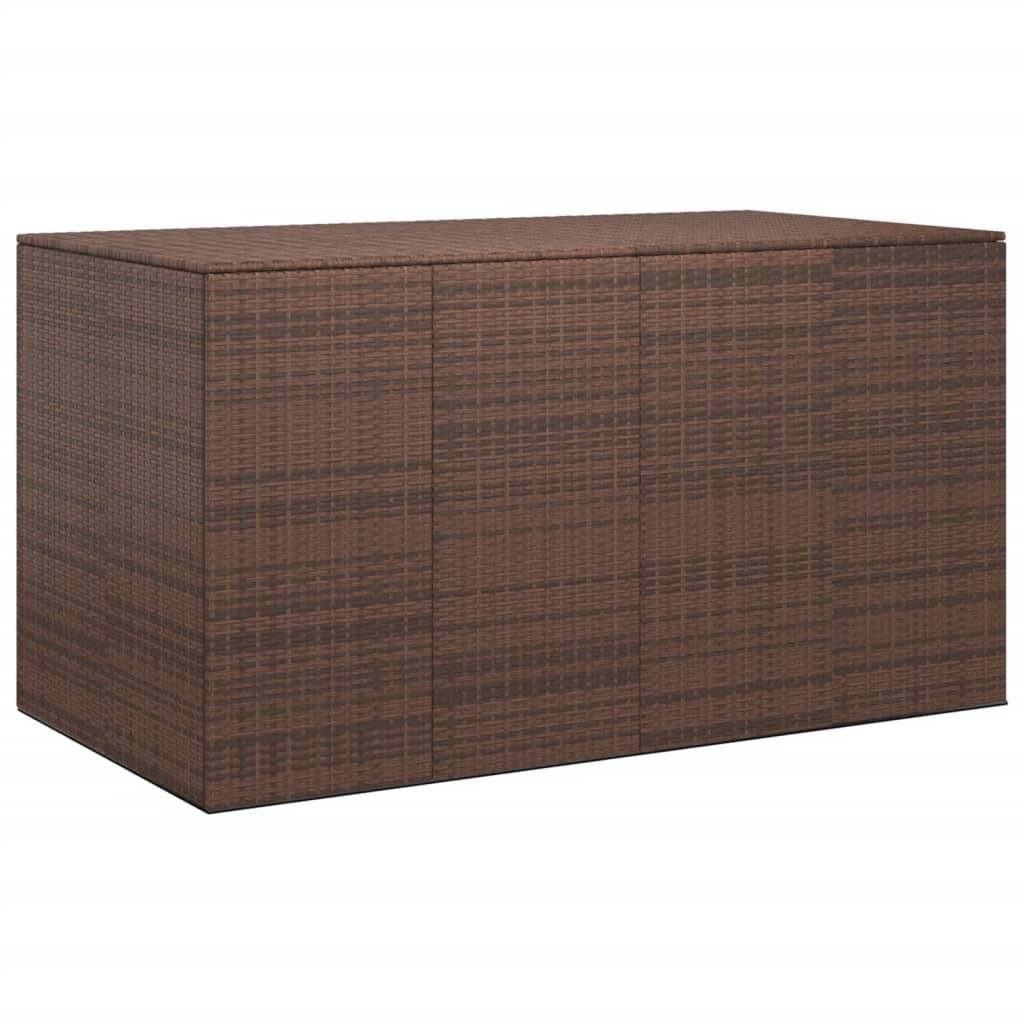Boîte à coussins de jardin résine tressée 194 x 100 x 103 cm marron - Image 2
