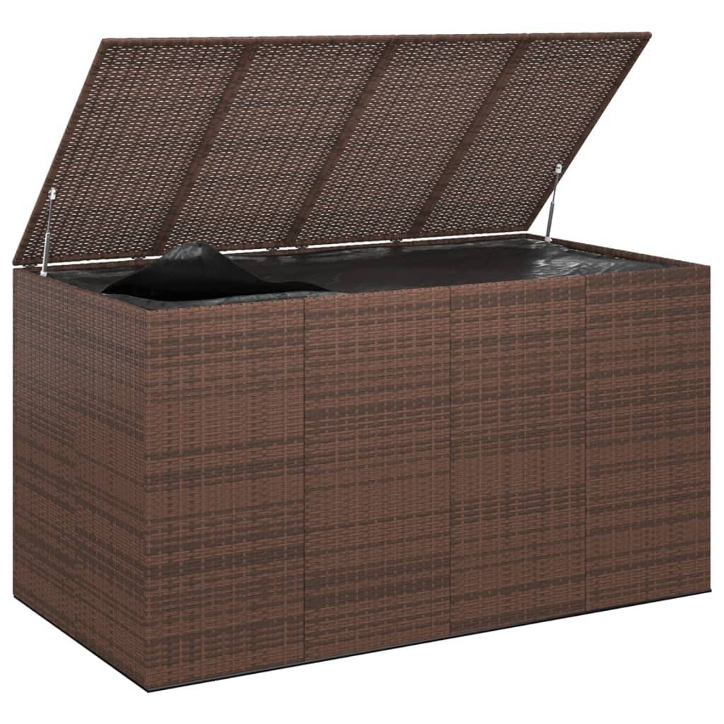 Boîte à coussins de jardin résine tressée 194 x 100 x 103 cm marron - Image 1