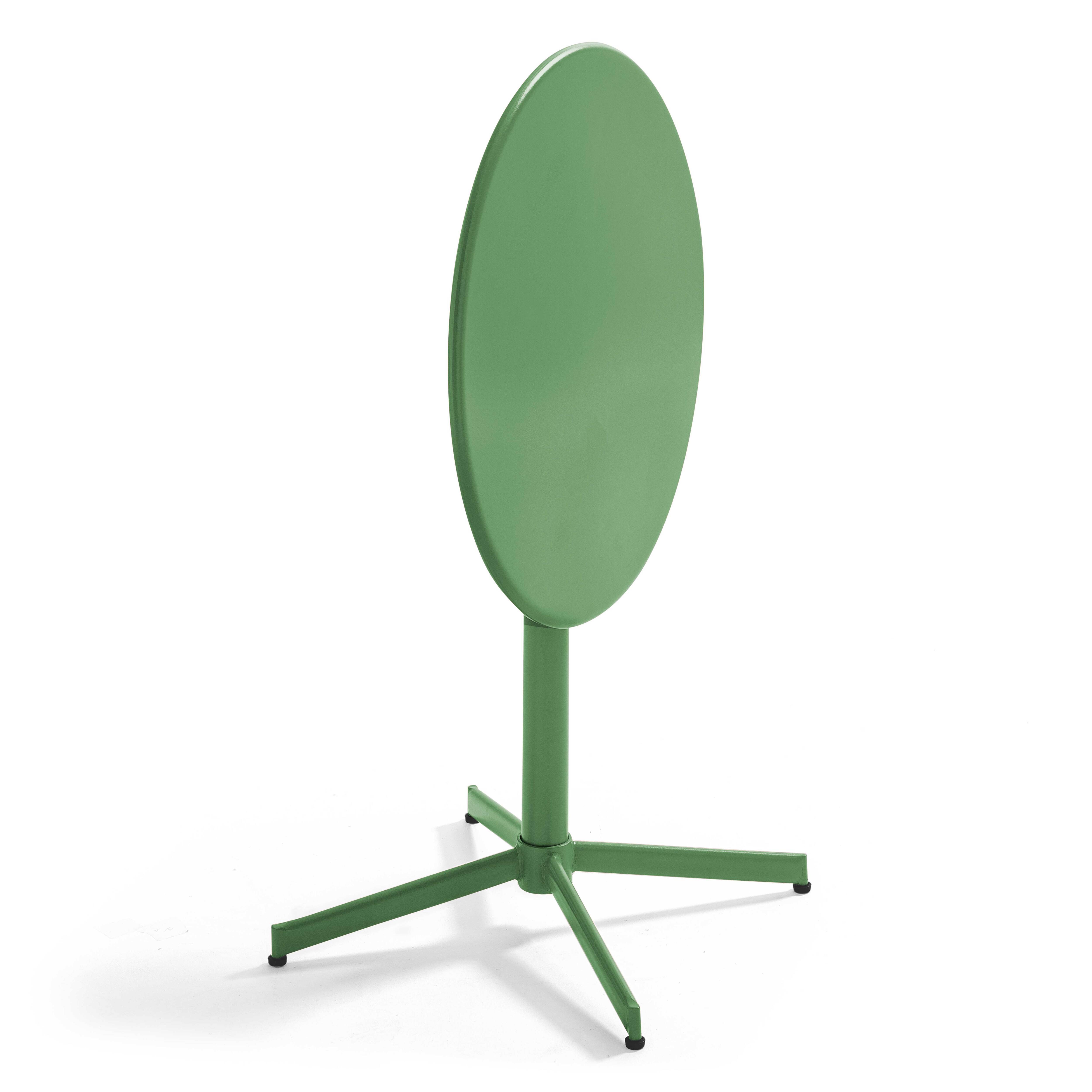 Oviala - Ensemble table de jardin et 4 fauteuils métal vert cactus  Palavas - Oviala - Image 5
