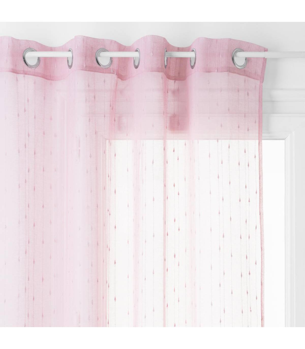 Voilage à œillets Rose avec relief 140 x 240 cm - Image 1