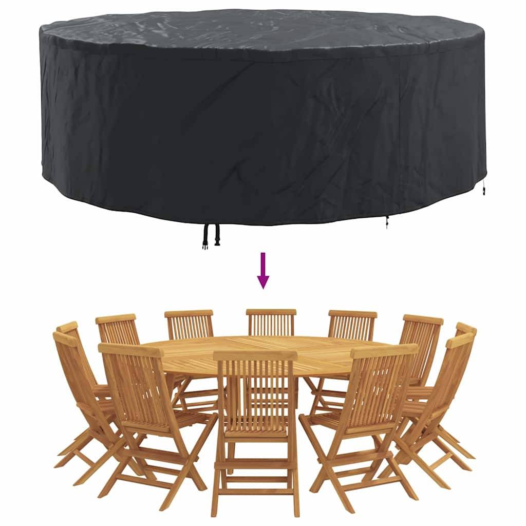 ComfortXL - Bâche de Protection Ovale XXL Tissu Oxford 420D Anti-Pluie et UV pour Salon de Jardin Noir 279x279x85 cm – ComfortXL Outdoor Living - Image 3