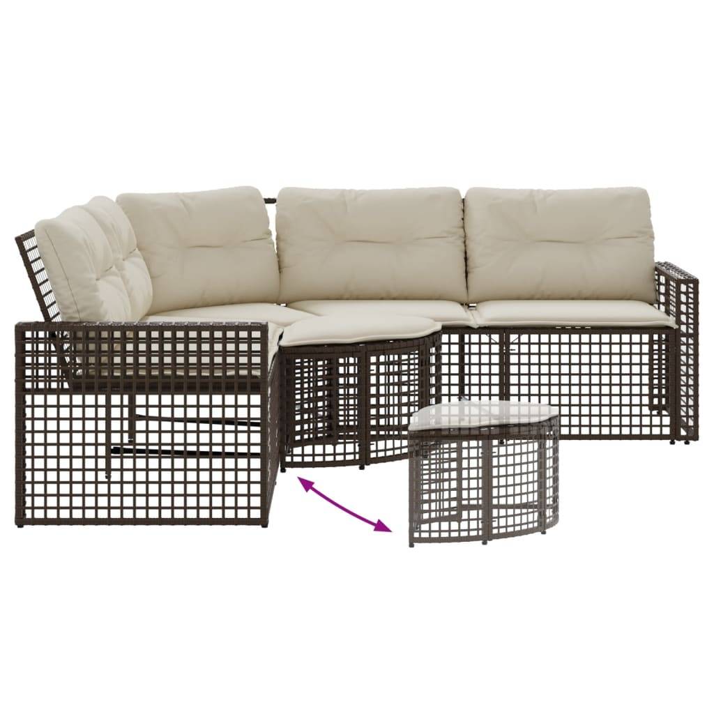 ComfortXL - Canapé Extérieur en L Rotin Synthétique avec Repose-Pieds et Assise Confortable – Brun – ComfortXL Outdoor Living - Image 5