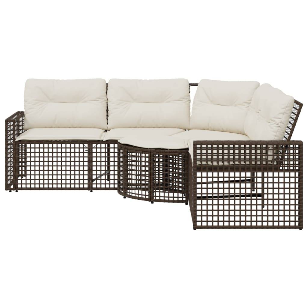 ComfortXL - Canapé Extérieur en L Rotin Synthétique avec Repose-Pieds et Assise Confortable – Brun – ComfortXL Outdoor Living - Image 3