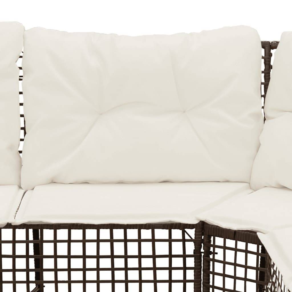ComfortXL - Canapé Extérieur en L Rotin Synthétique avec Repose-Pieds et Assise Confortable – Brun – ComfortXL Outdoor Living - Image 6