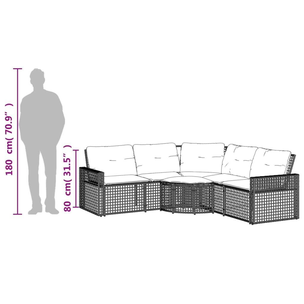 ComfortXL - Canapé Extérieur en L Rotin Synthétique avec Repose-Pieds et Assise Confortable – Brun – ComfortXL Outdoor Living - Image 9