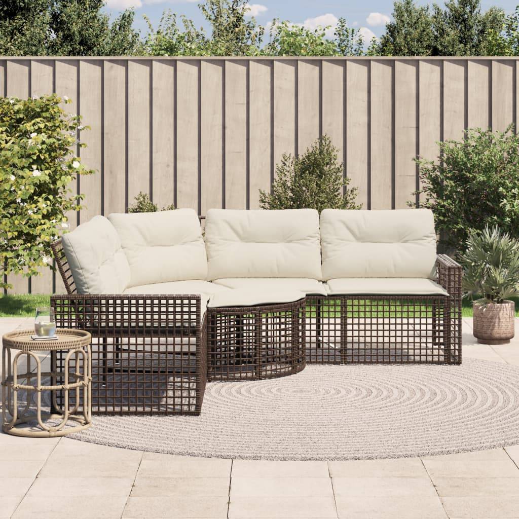 ComfortXL - Canapé Extérieur en L Rotin Synthétique avec Repose-Pieds et Assise Confortable – Brun – ComfortXL Outdoor Living - Image 1