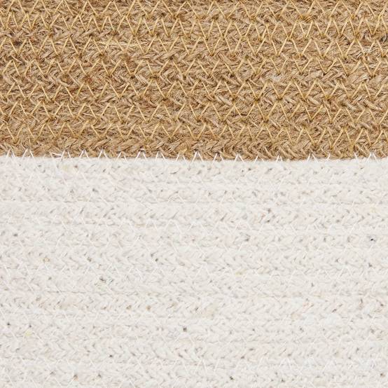 Lot de 2 Paniers de Rangement en Coton Tressée pour le Linge Blanc et Beige Clair Pour Rangement Boho Décoration - Image 7