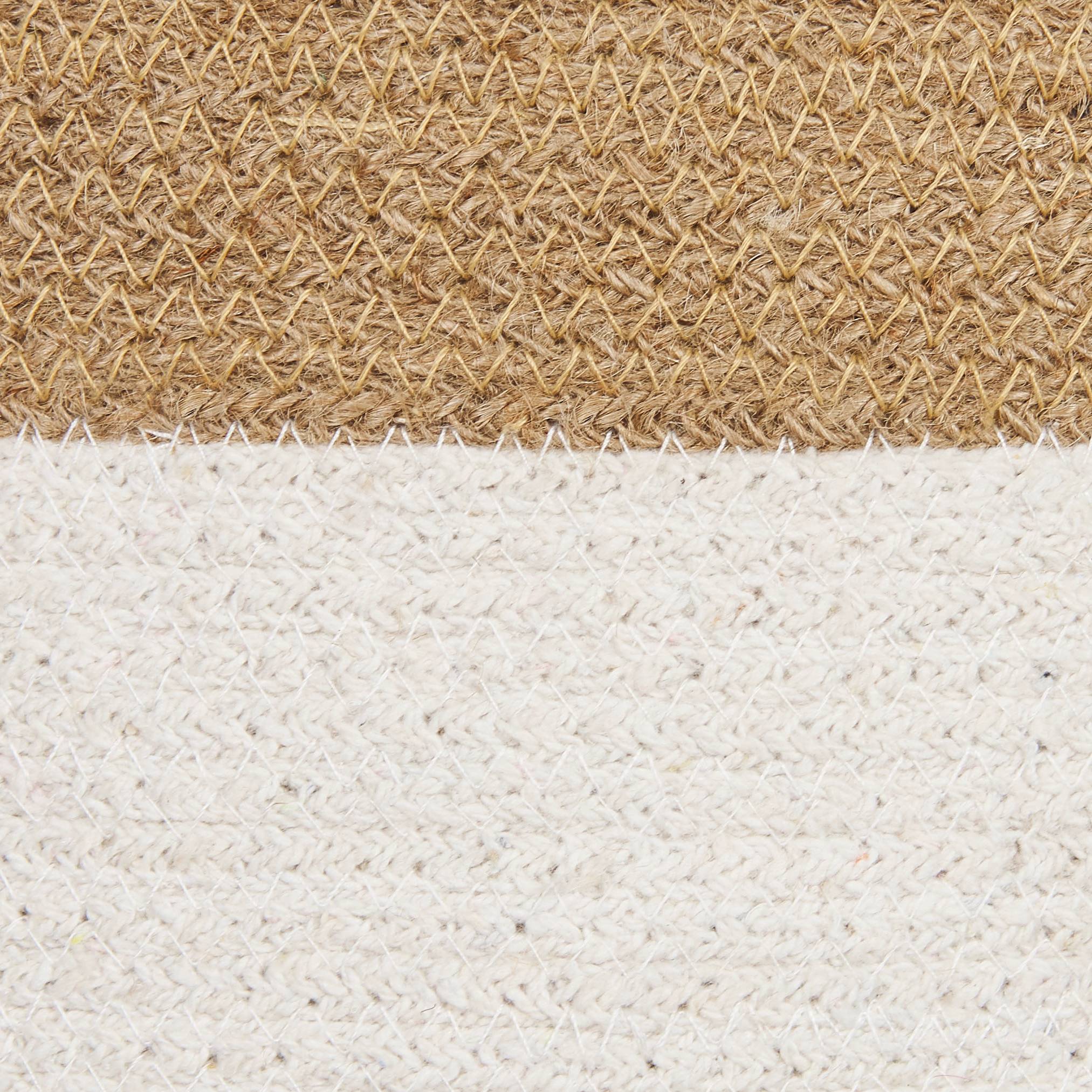 Lot de 2 Paniers de Rangement en Coton Tressée pour le Linge Blanc et Beige Clair Pour Rangement Boho Décoration - Image 7