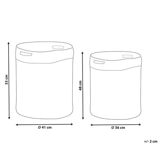 Lot de 2 Paniers de Rangement en Coton Tressée pour le Linge Blanc et Beige Clair Pour Rangement Boho Décoration - Image 3
