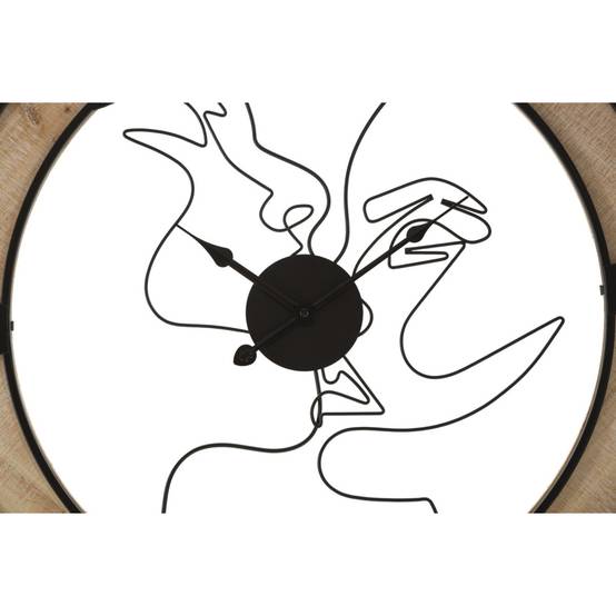 Horloge Murale en Métal "Couple" 60cm Naturel & Noir - Image 2