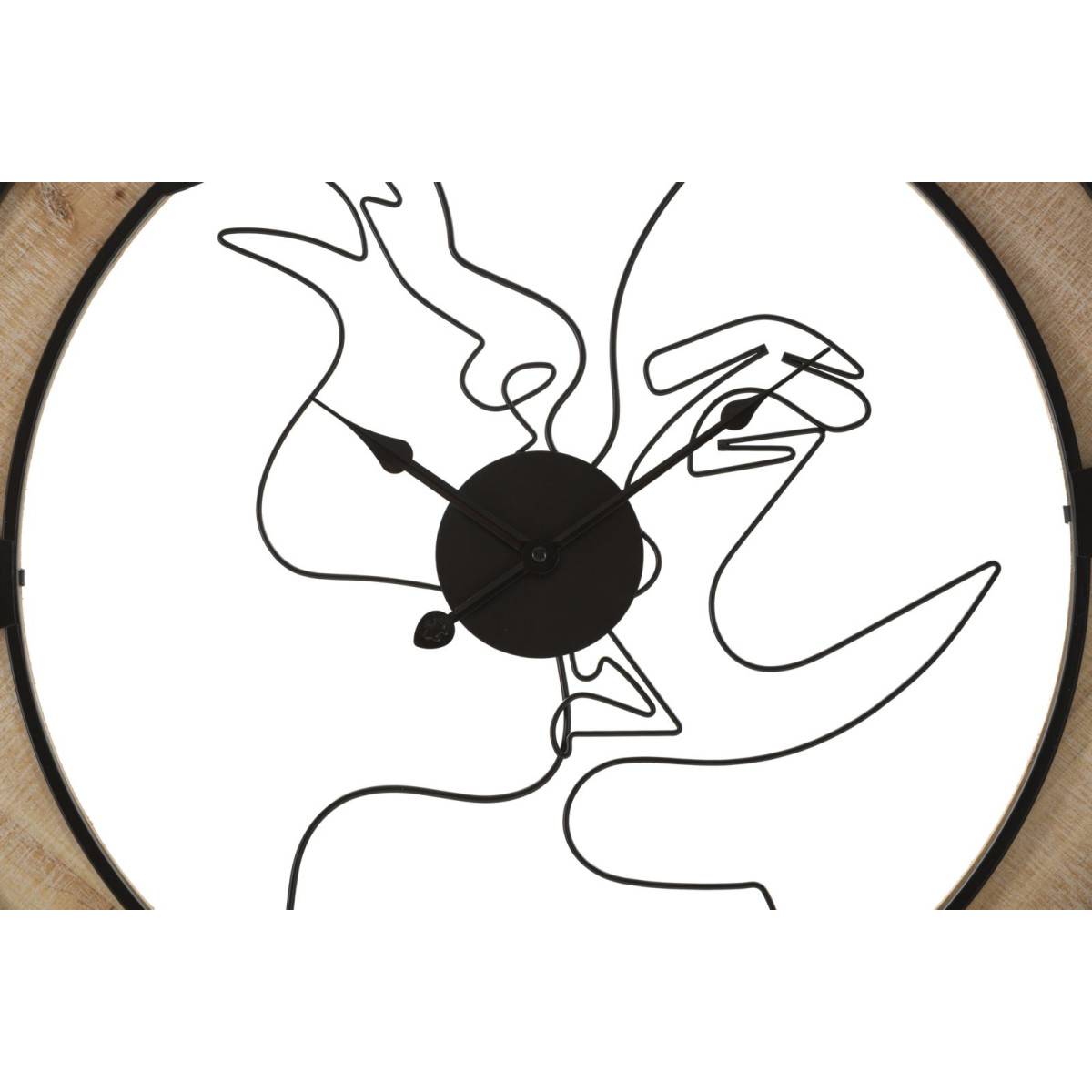 Horloge Murale en Métal "Couple" 60cm Naturel & Noir - Image 2
