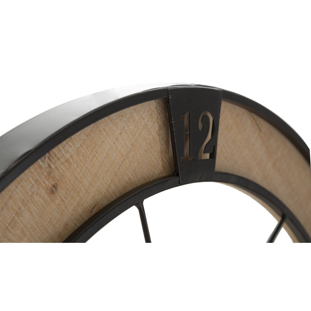 Horloge Murale en Métal "Couple" 60cm Naturel & Noir - Image 4