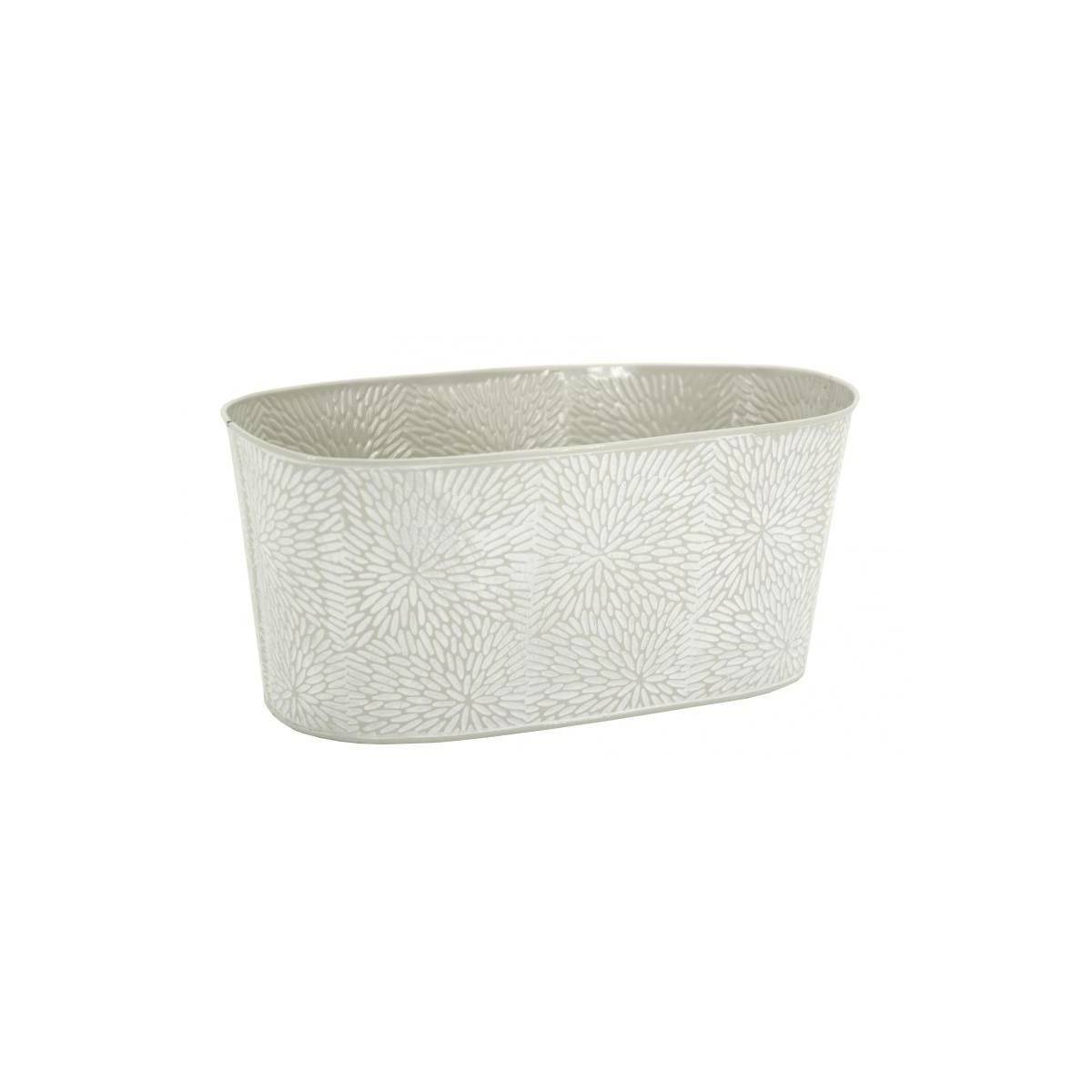 Aubry Gaspard - Corbeille ovale en métal laqué motif floral 29 x 15 x 13 cm