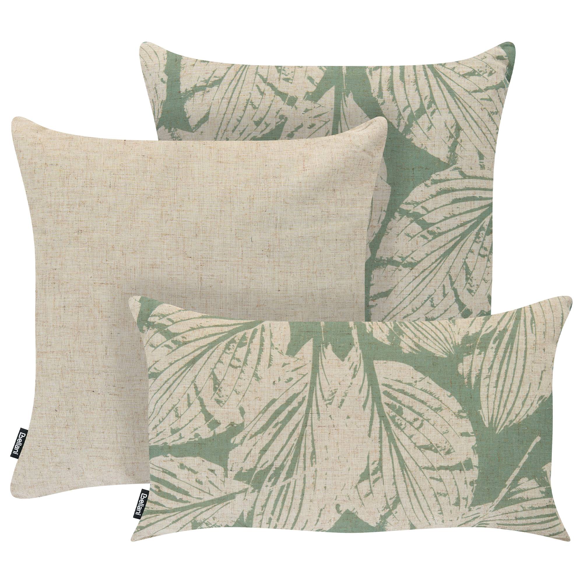 Beliani - Coussin d'extérieur Polyester Beige/vert ARENARIA - 30x50x10- Beliani - Image 2