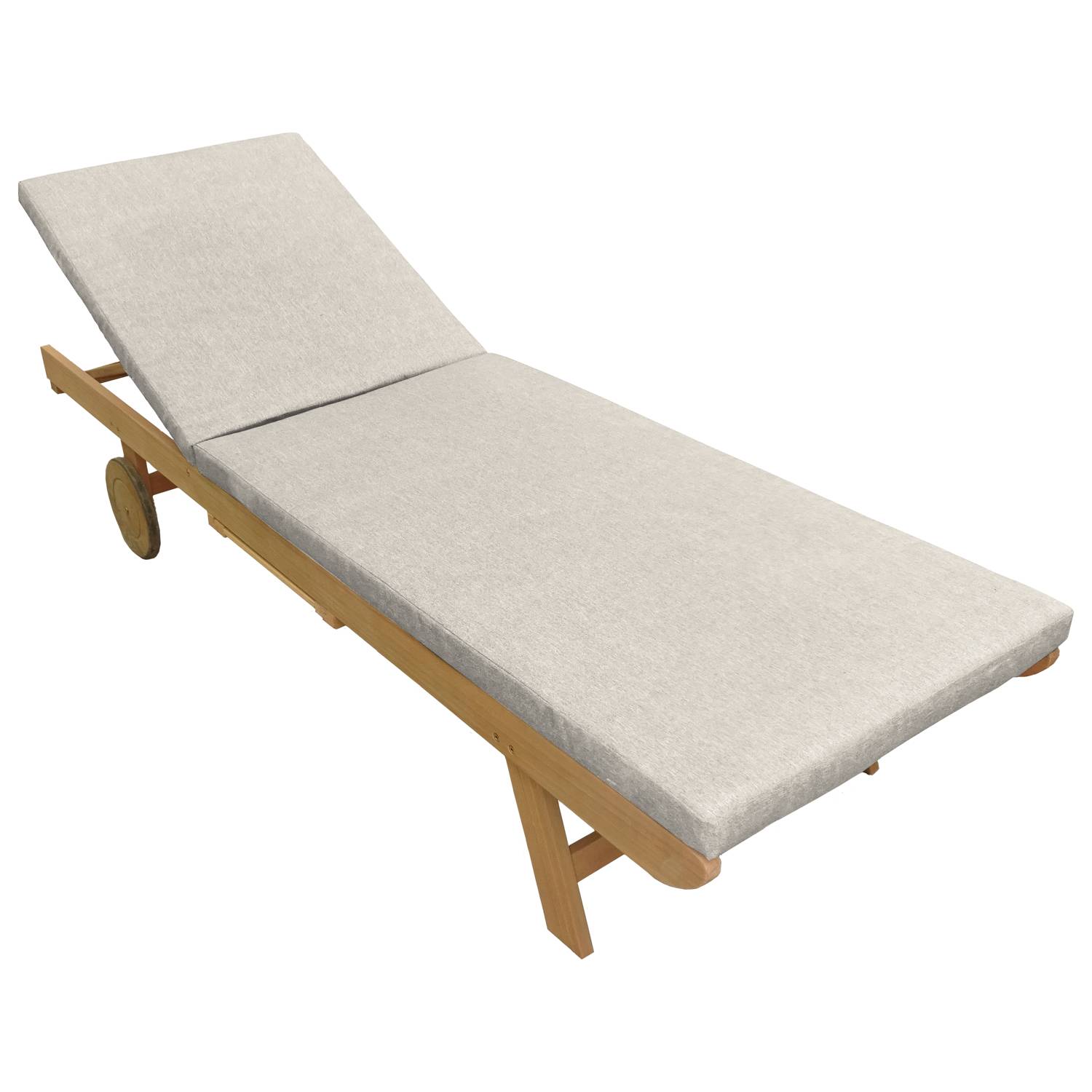 Happy Garden - Bain de soleil pliant en acacia KANAWA - coussin sable - HAPPY GARDEN - Image 3