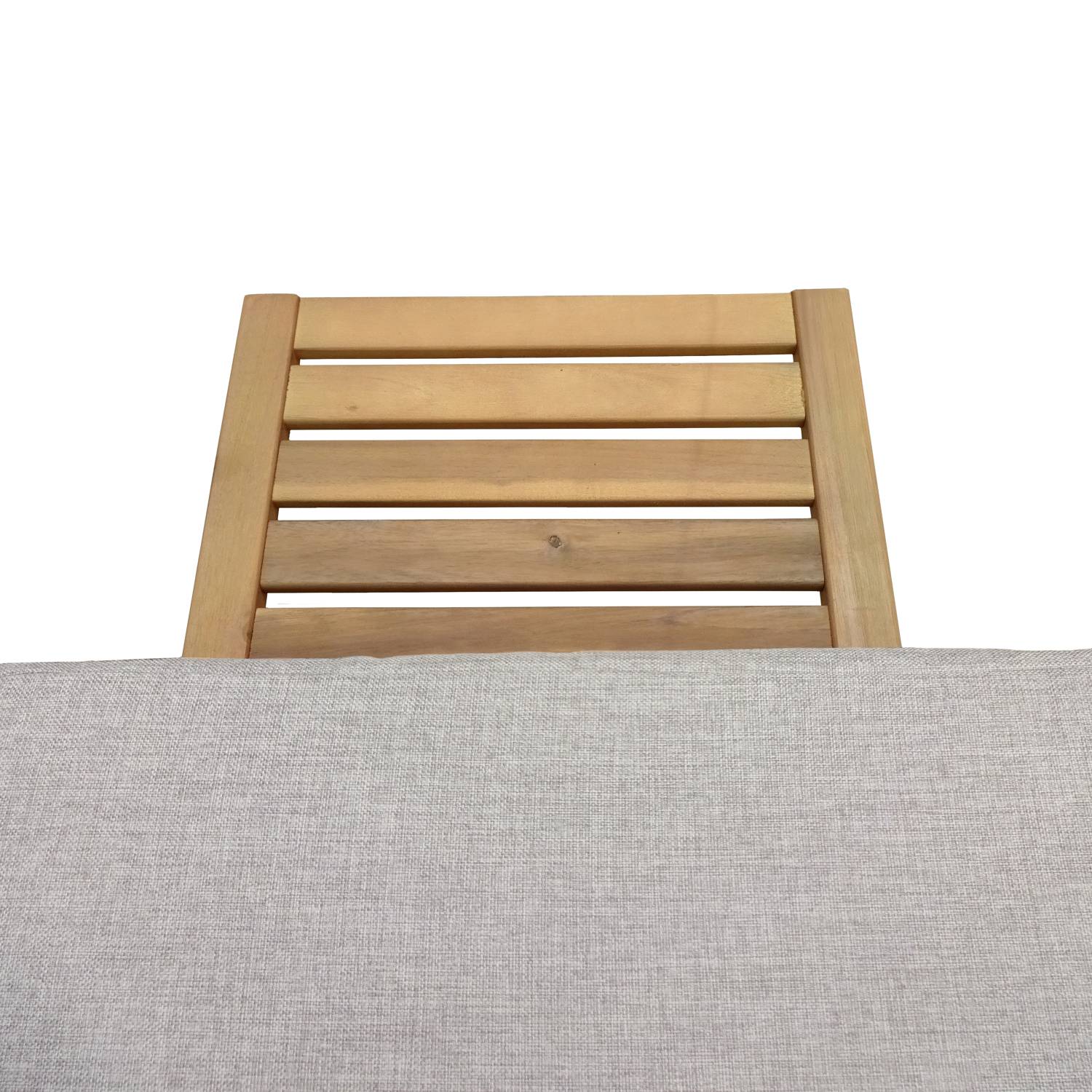 Happy Garden - Bain de soleil pliant en acacia KANAWA - coussin sable - HAPPY GARDEN - Image 7