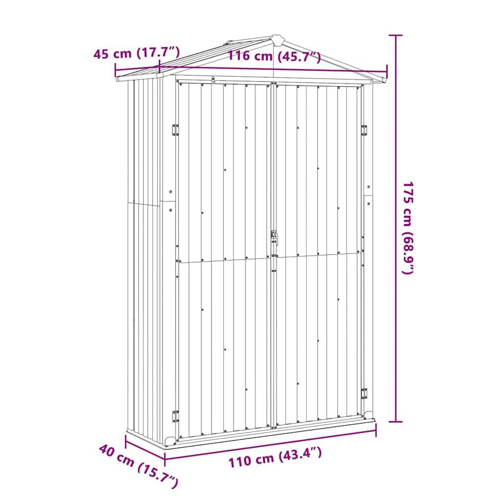 Vidaxl - Abri de jardin Anthracite 116x45x175 cm Acier galvanisé vidaXL 46303 - Image 3
