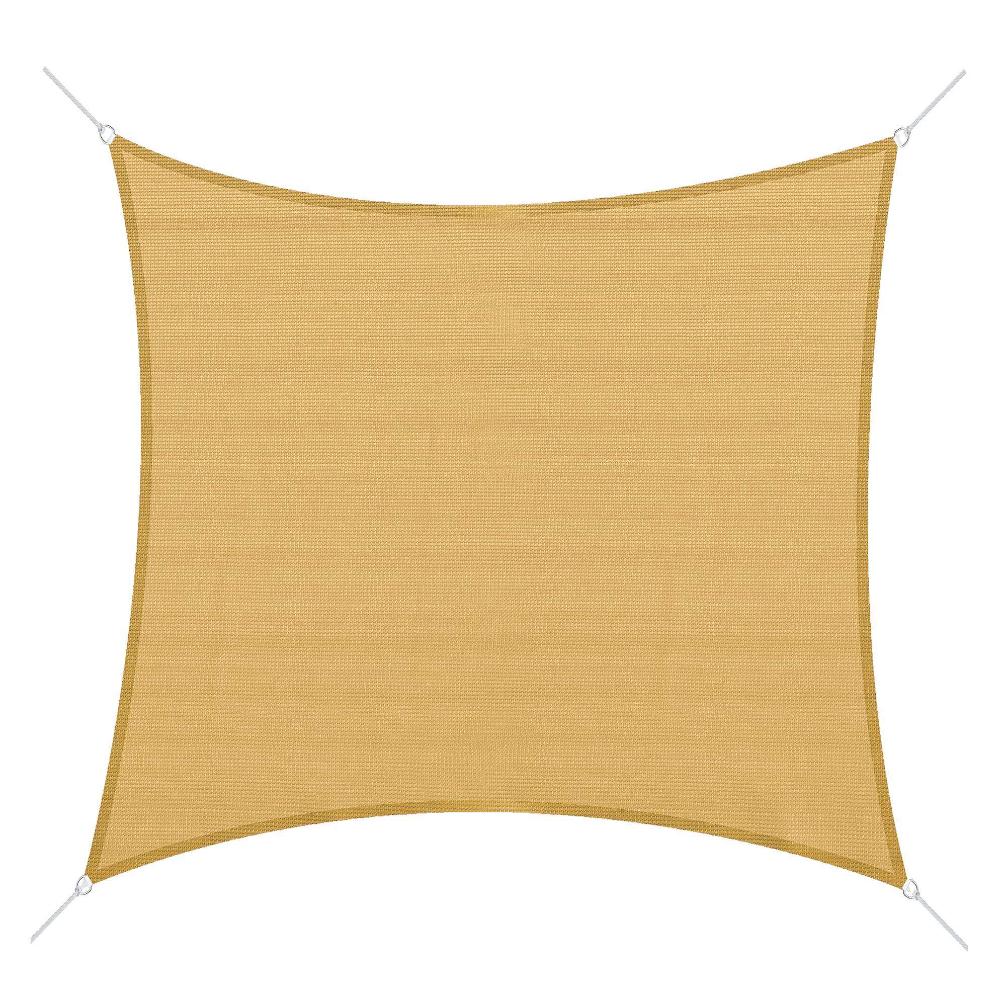 Voile d'ombrage Voile solaire - rectangulaire 3x3 m HDPE anti-UV Avec sac de rangement - sable fr225 - Image 1