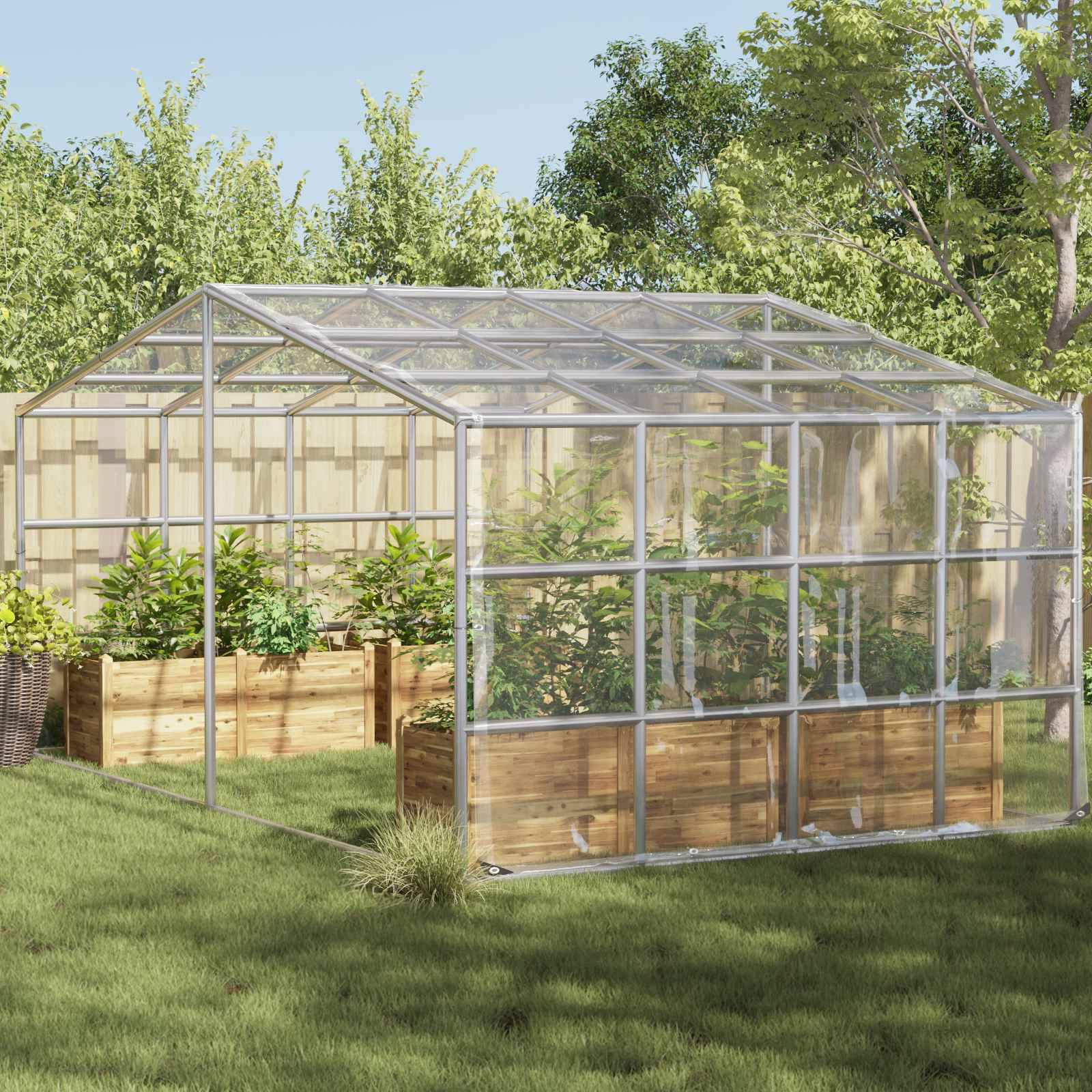 Vidaxl - Couverture pour plantes Transparent 4 x 5 m PVC vidaXL 3429352 - Image 1