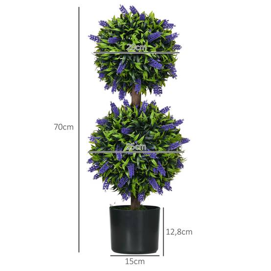 Lot 2 plantes artificielles résistantes UV pot 70 cm salon jardin - Image 5