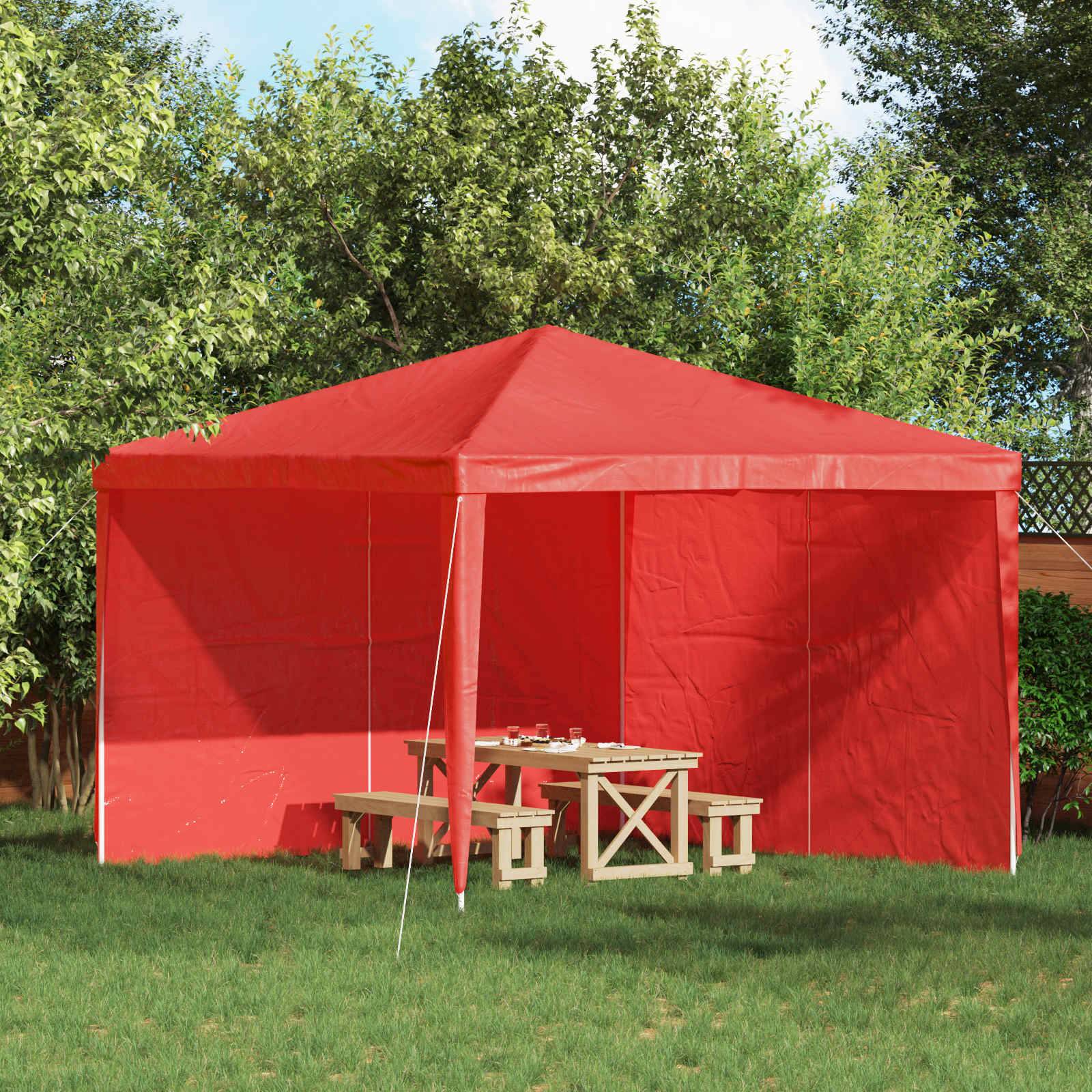 Murs de tente de fête PE et acier rouge 300 x 195 cm - PANGIVO - Image 1