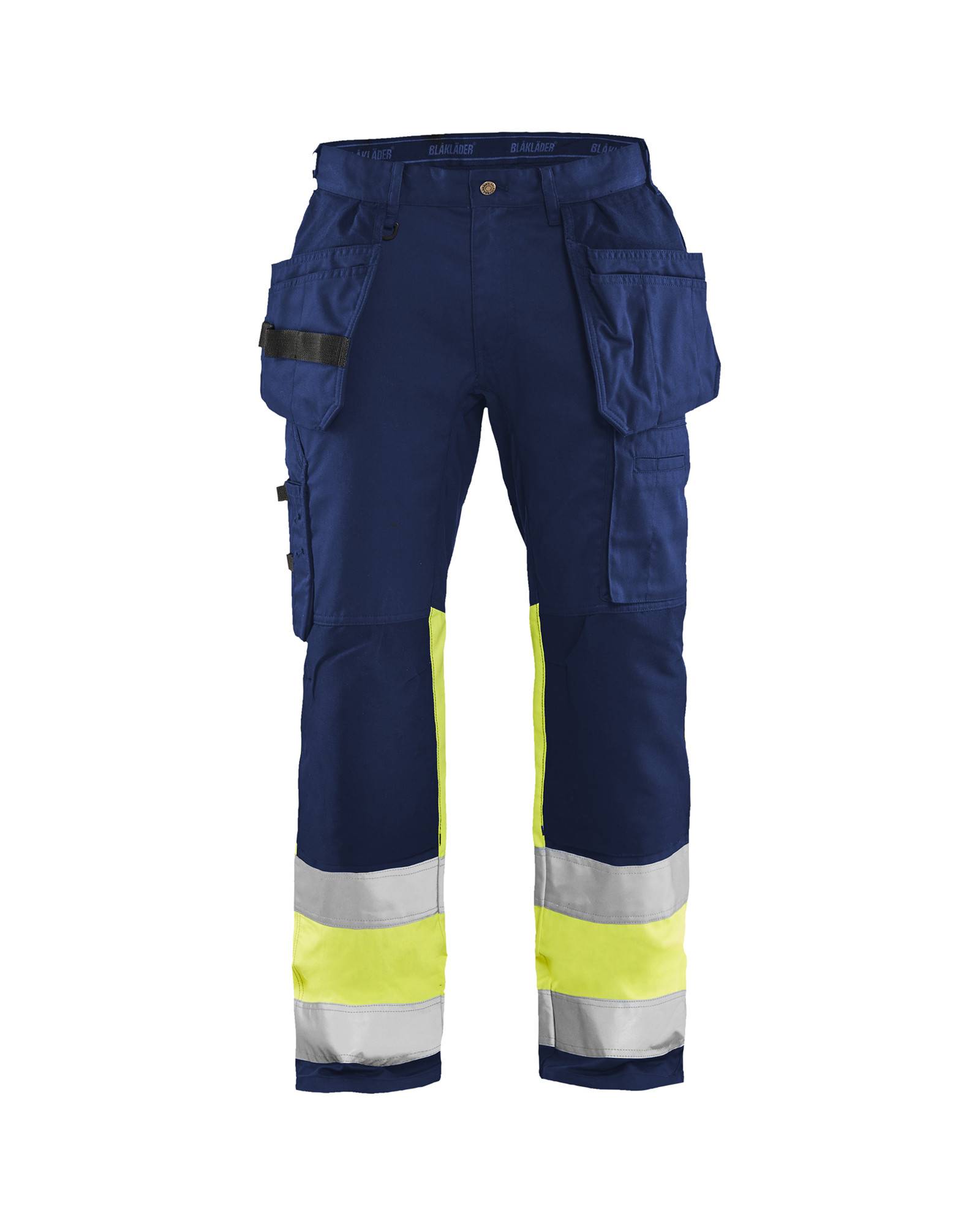 Pantalon artisan haute-visibilité +stretch Marine/Jaune fluo | 155818118933 - Blaklader