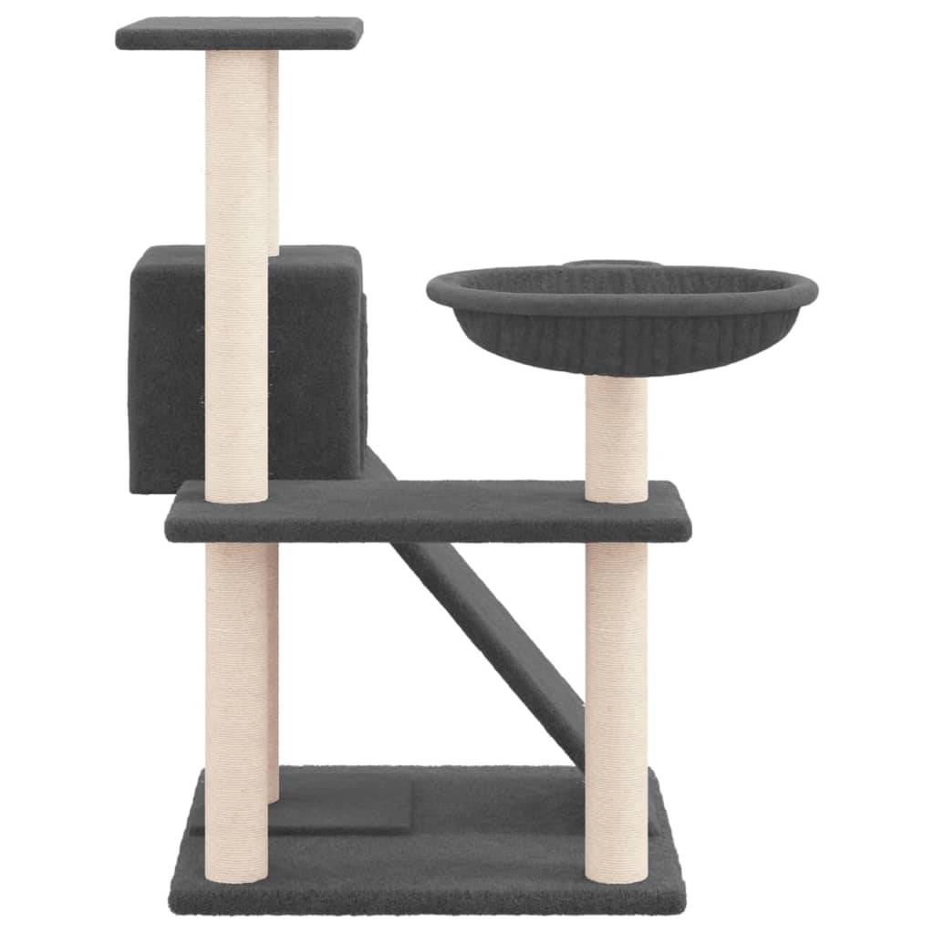 Arbre à chat design avec niche hamac et griffoirs sisal Gris foncé – ComfortXL Pet Living - Image 4