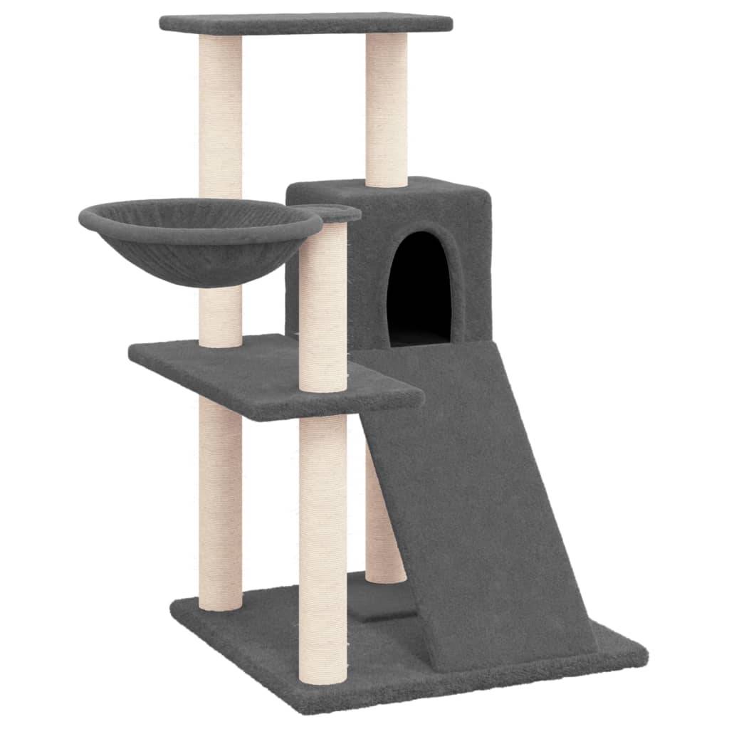 Arbre à chat design avec niche hamac et griffoirs sisal Gris foncé – ComfortXL Pet Living - Image 2