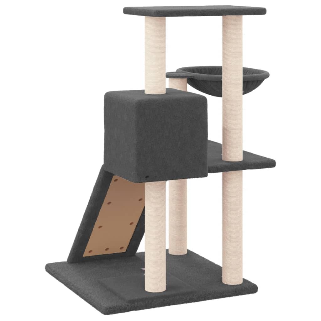 Arbre à chat design avec niche hamac et griffoirs sisal Gris foncé – ComfortXL Pet Living - Image 5