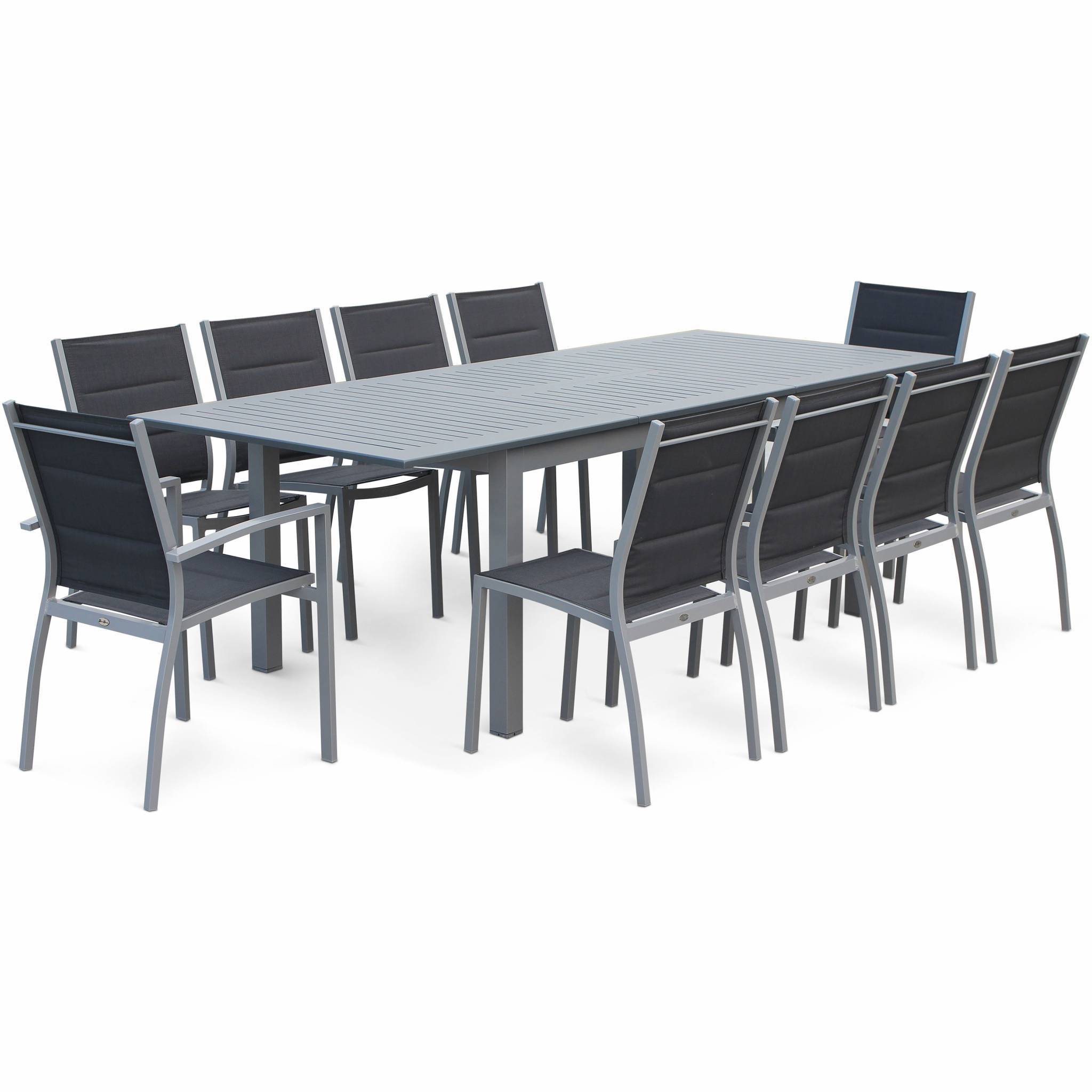 sweeek - Lot de 2 chaises - Chicago / Odenton - Aluminium et textilène gris | sweeek - Image 6
