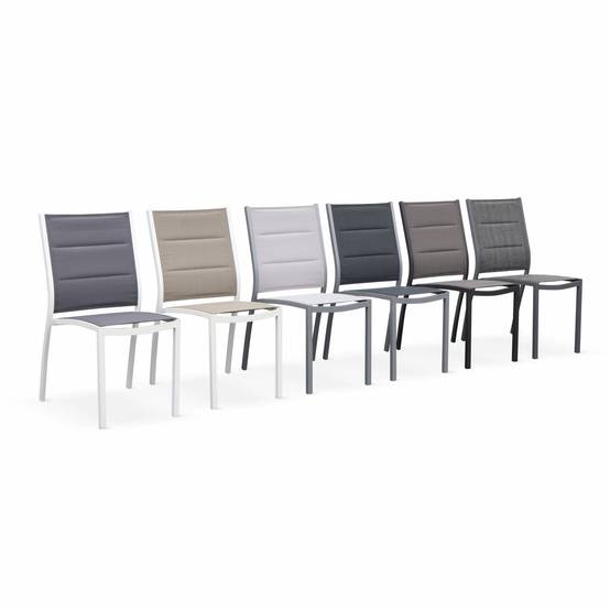 sweeek - Lot de 2 chaises - Chicago / Odenton - Aluminium et textilène gris | sweeek - Image 7