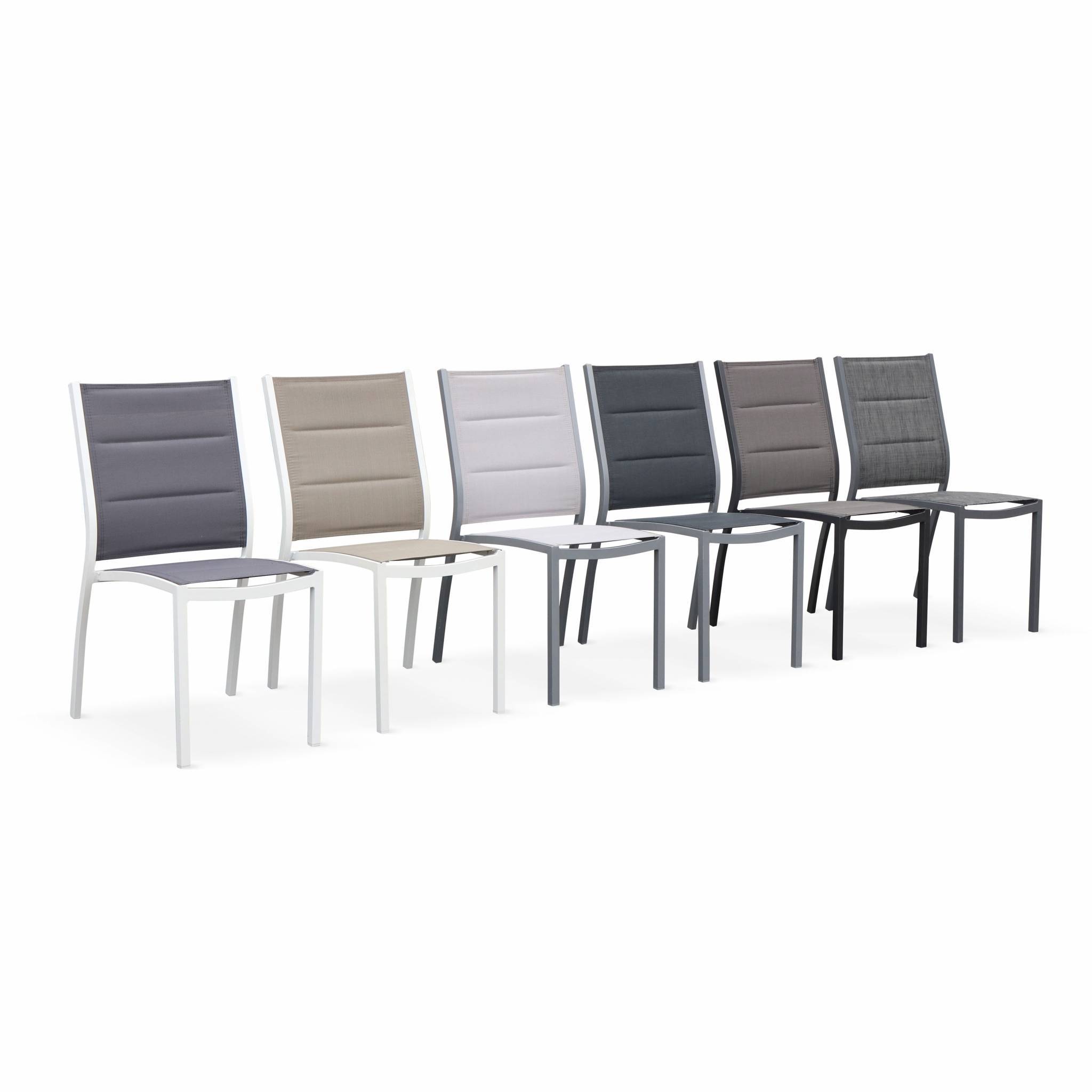 sweeek - Lot de 2 chaises - Chicago / Odenton - Aluminium et textilène gris | sweeek - Image 7