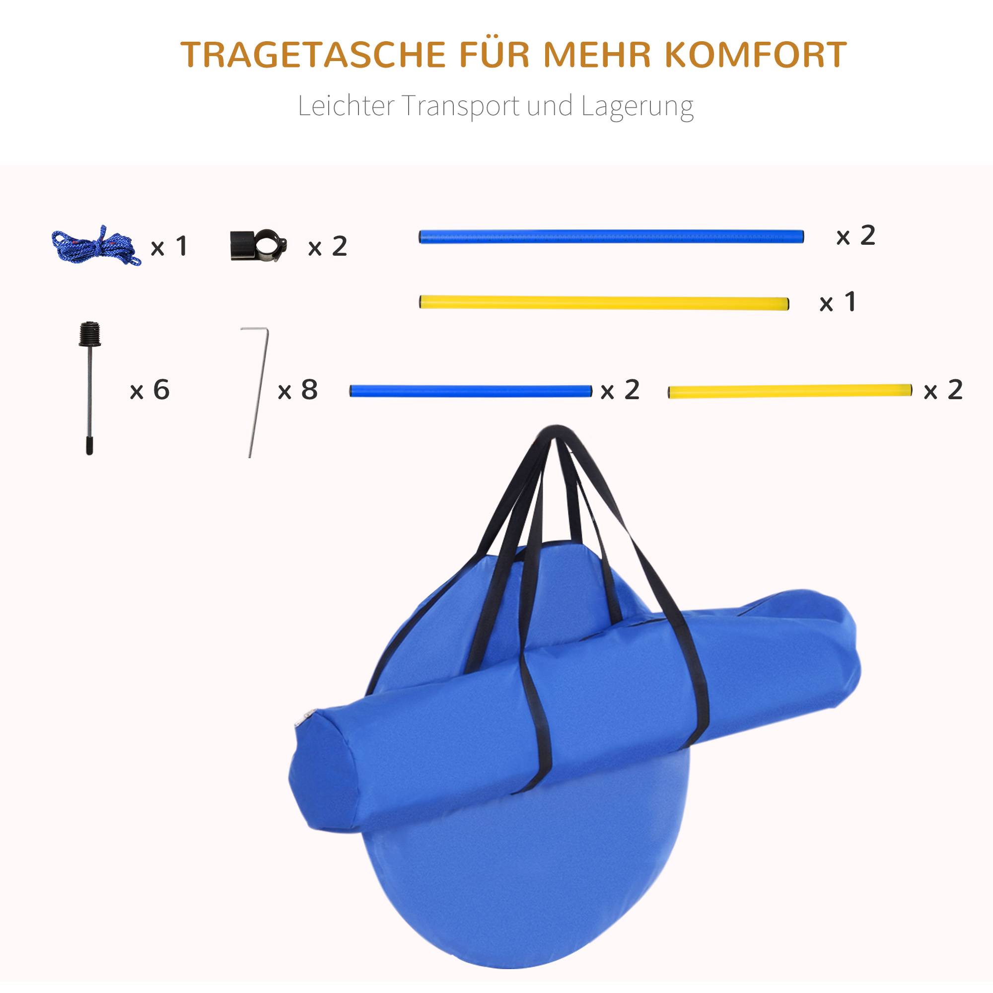 ComfortXL - Parcours agilité chien polyester bleu tunnel haie slalom réglable avec sacs - ComfortXL Outdoor Living - Image 9