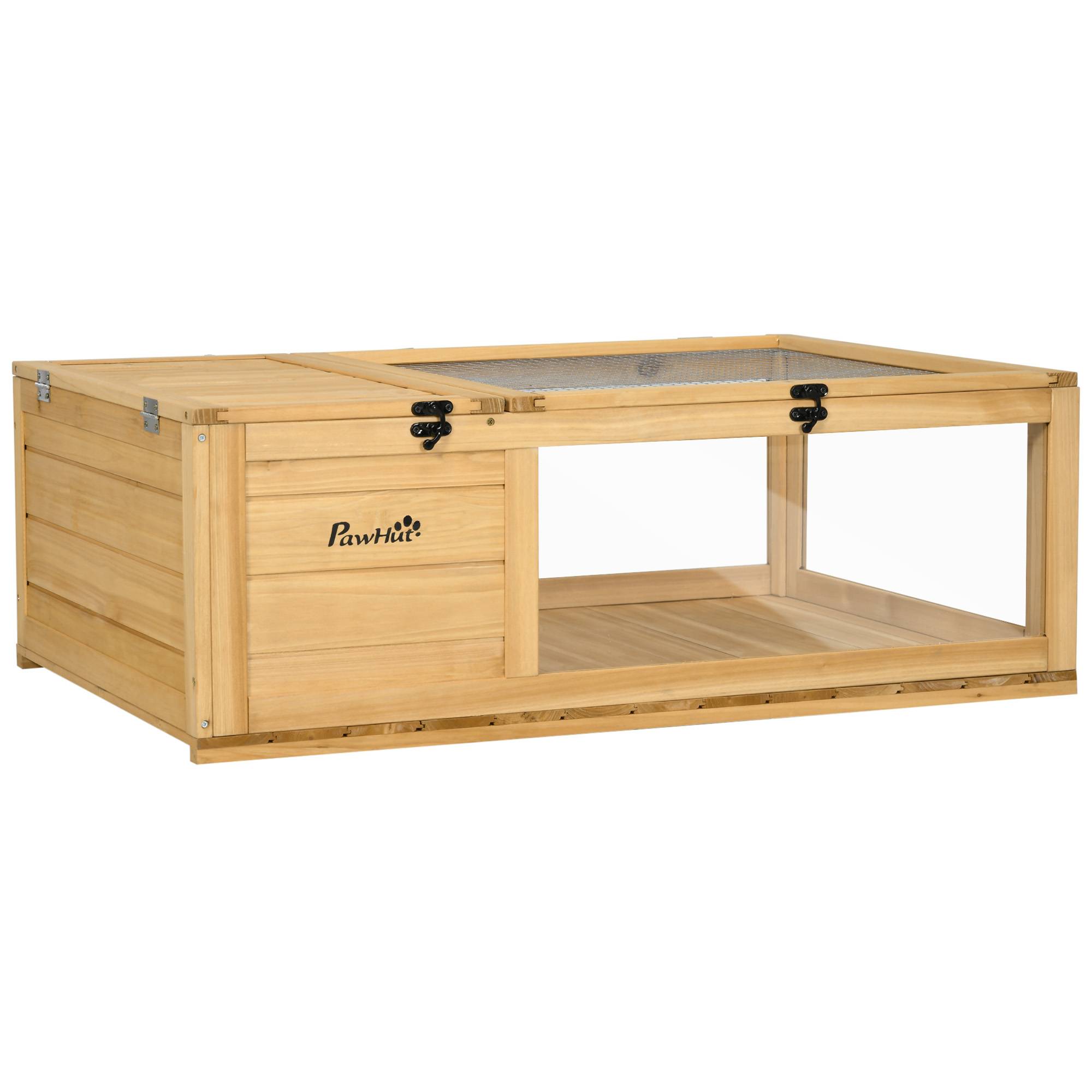 ComfortXL - Enclos tortue bois de sapin 91 x 60,5 x 32 cm naturel intérieur extérieur ventilé - ComfortXL Outdoor Living - Image 2