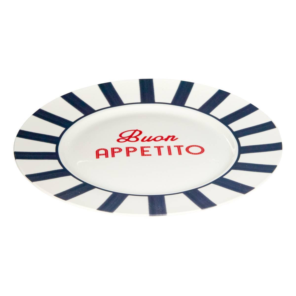 Atmosphera - Lot de 6 assiettes plates Buon Appetito D27cm - Atmosphera Créateur d'intérieur - Image 4
