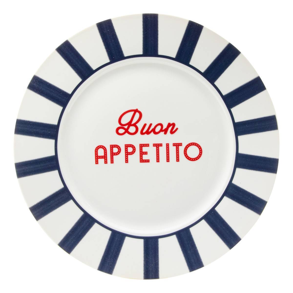 Atmosphera - Lot de 6 assiettes plates Buon Appetito D27cm - Atmosphera Créateur d'intérieur - Image 2