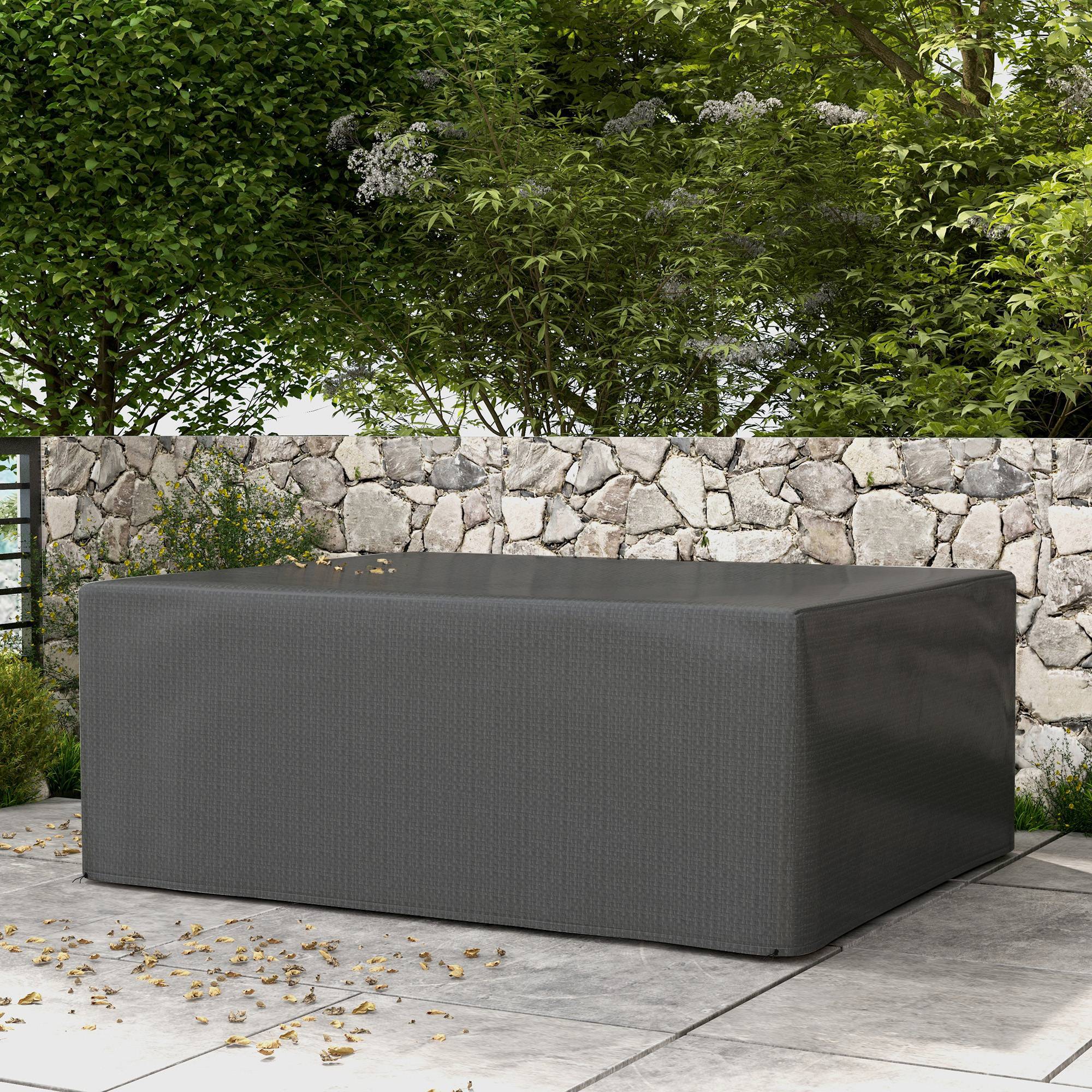 Outsunny - Housse de protection pour table de jardin extérieure 235x190x90cm anti-UV polyéthylène haute résistance gris - Outsunny - Image 4